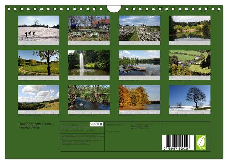 Produktbild: Das Bergische Land - wundersch&ouml;n (Wandkalender 2026 DIN A4 quer), CALVENDO Monatskalender