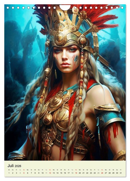 Produktbild: Antike Amazonen. Furchtlose Fantasy-Kriegerinnen (Wandkalender 2026 DIN A4 hoch), CALVENDO Monatskalender