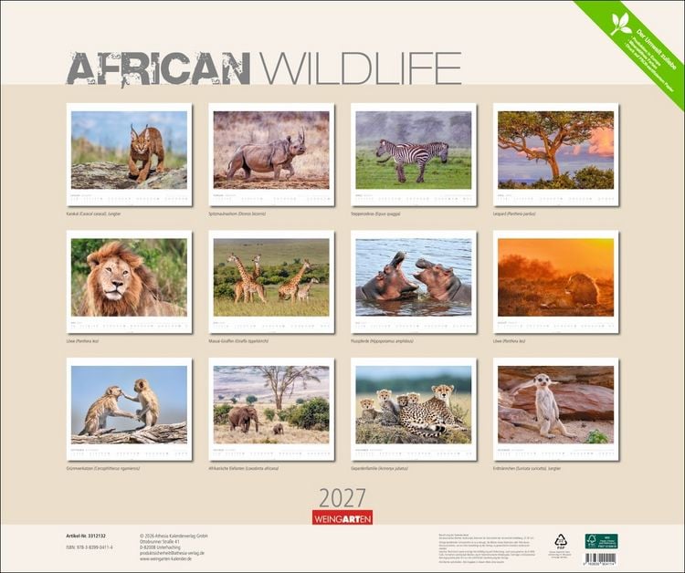 Produktbild: African Wildlife Kalender 2027