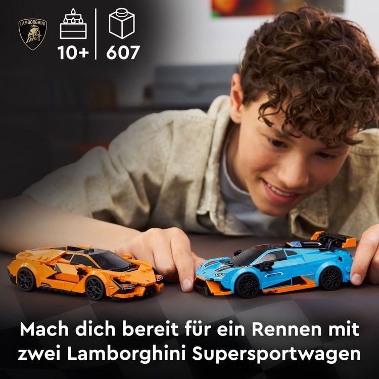Produktbild: LEGO Speed Champions Lamborghini Revuelto und Hurac&aacute;n STO 77238 Rennauto