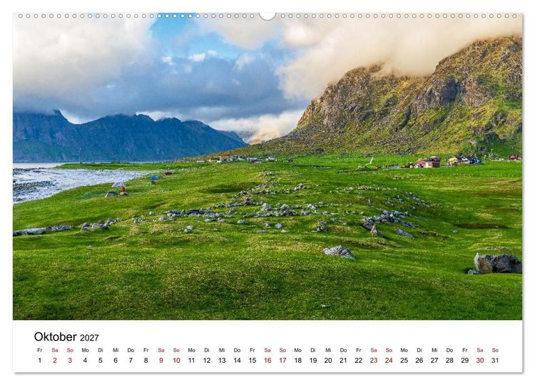 Produktbild: Inseln im Nordmeer - Lofoten-And&oslash;ya-Senja (Wandkalender 2027 DIN A2 quer), CALVENDO Monatskalender