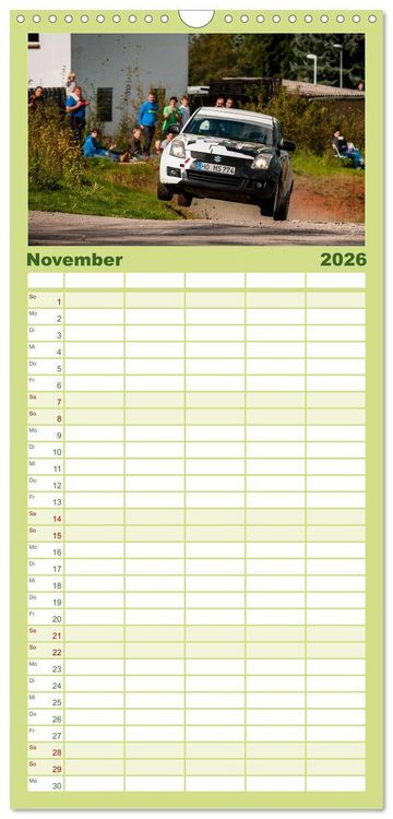 Produktbild: Familienplaner 2026 - Rallye Faszination 2026 mit 5 Spalten (Wandkalender, 21 x 45 cm) CALVENDO