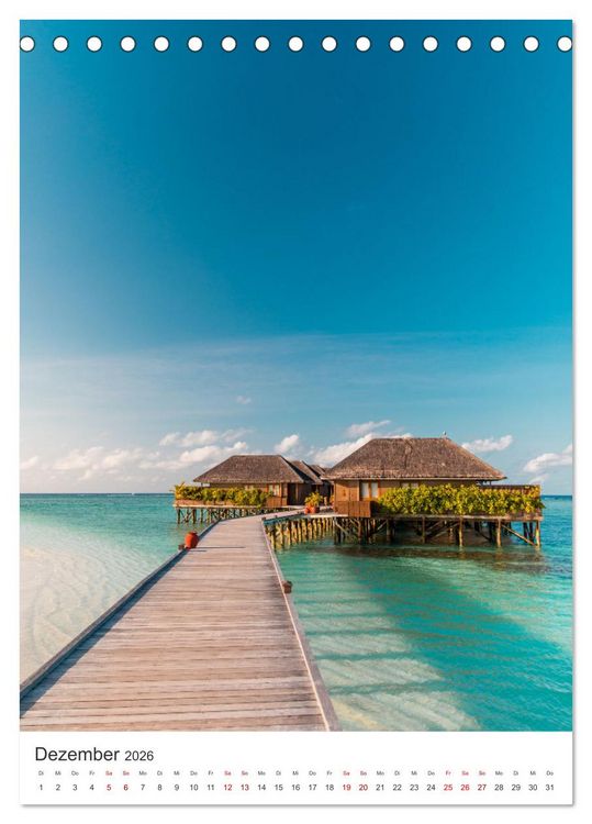 Produktbild: Malediven - Das wundersch&ouml;ne Urlaubsparadies. (Tischkalender 2026 DIN A5 hoch), CALVENDO Monatskalender