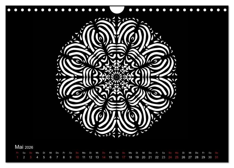 Produktbild: Entspannung und Ruhe durch Mandalas (Wandkalender 2026 DIN A4 quer), CALVENDO Monatskalender
