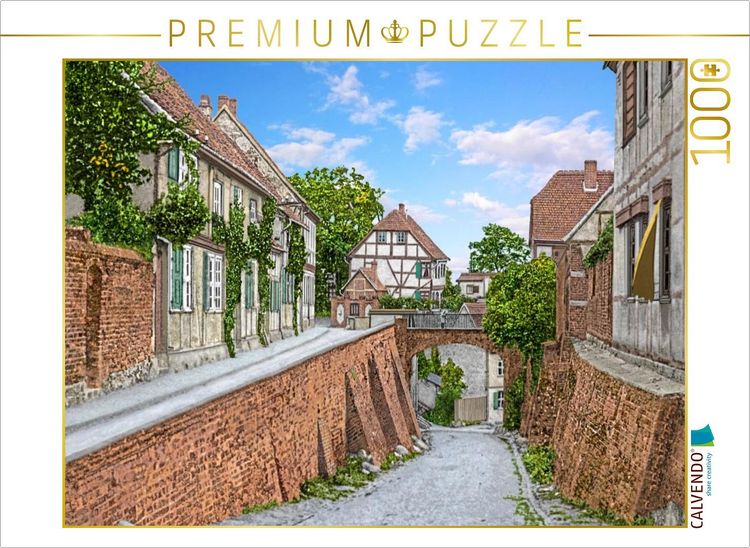Produktbild: CALVENDO Puzzle Tangerm&uuml;nde - Stra&szlig;e nach der Wasserpforte (Rossfurth) um 1915 | 1000 Teile Lege-Gr&ouml;&szlig;e 64x48cm Foto-Puzzle f&uuml;r gl&uuml;ckliche Stunden