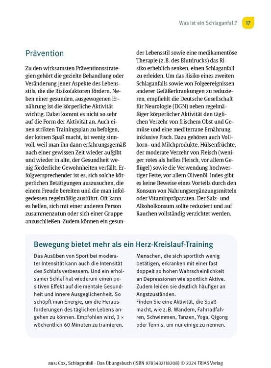 Produktbild: Schlaganfall - Das &Uuml;bungsbuch