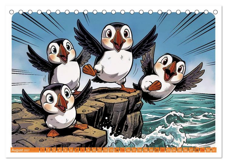 Produktbild: Papageientaucher - Comic (Tischkalender 2027 DIN A5 quer), CALVENDO Monatskalender