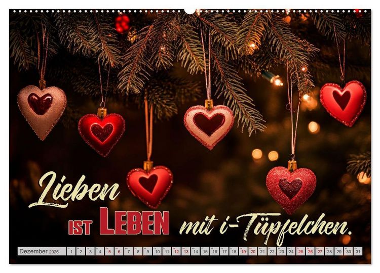 Produktbild: HERZENSSACHE Liebe und Dankbarkeit schenken (Wandkalender 2026 DIN A2 quer), CALVENDO Monatskalender