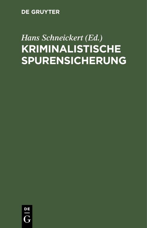 Produktbild: Kriminalistische Spurensicherung