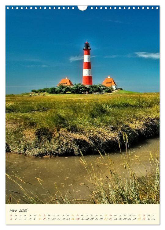 Produktbild: Norddeutsche Leuchtt&uuml;rme - maritime Wegweiser (Wandkalender 2026 DIN A3 hoch), CALVENDO Monatskalender