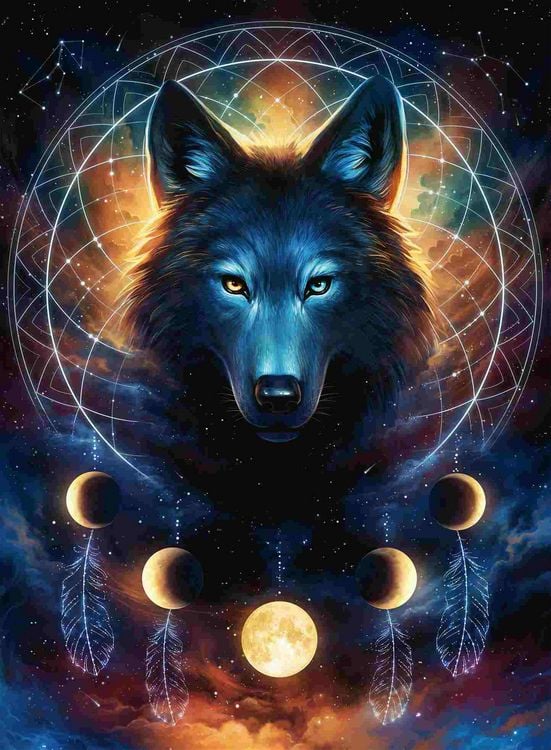 Produktbild: Erwachsenenpuzzle 500 Teile - Leuchtender Wolf