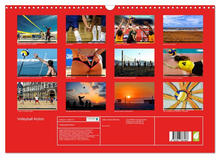Produktbild: Volleyball Action (Wandkalender 2026 DIN A3 quer), CALVENDO Monatskalender