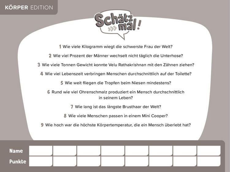 Produktbild: Sch&auml;tz mal! K&ouml;rper Edition