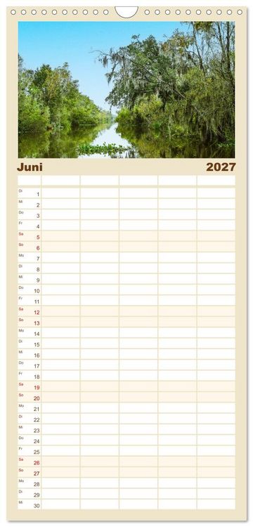 Produktbild: Familienplaner 2027 - Louisiana - S&uuml;mpfe und Plantagenh&auml;user mit 5 Spalten (Wandkalender, 21 x 45 cm) CALVENDO
