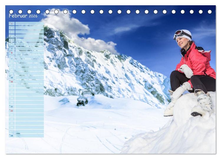 Produktbild: Ski und Snowboard - Leidenschaft im Schnee (Tischkalender 2026 DIN A5 quer), CALVENDO Monatskalender