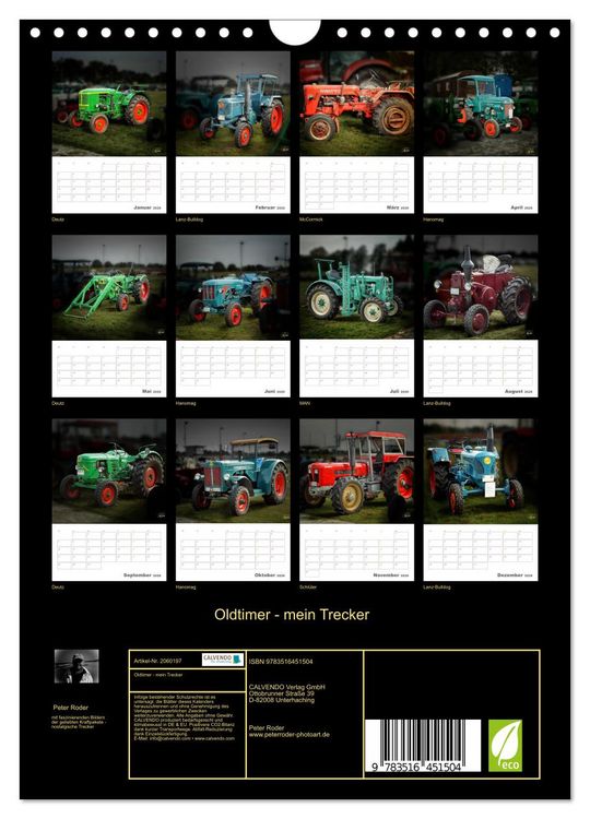 Produktbild: Oldtimer - mein Trecker (Wandkalender 2026 DIN A4 hoch), CALVENDO Monatskalender