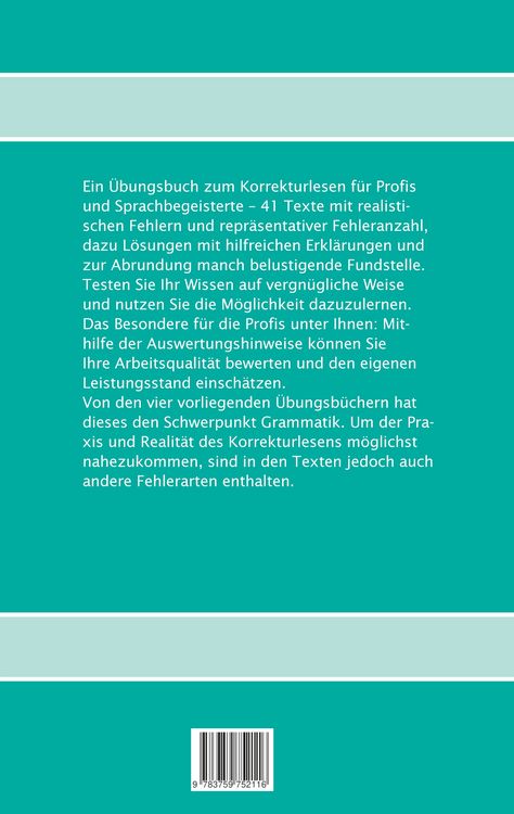 Produktbild: Korrekturlesen - &Uuml;bungen mit Schwerpunkt Grammatik