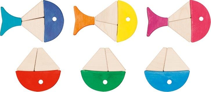 Produktbild: Legespiel und Bausteinkasten 6 bunte Fische