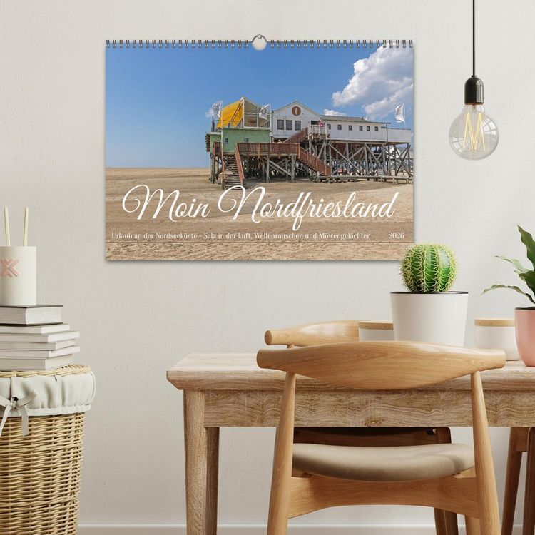 Produktbild: Moin Nordfriesland - Urlaub an der Nordseek&uuml;ste (Wandkalender 2026 DIN A3 quer), CALVENDO Monatskalender