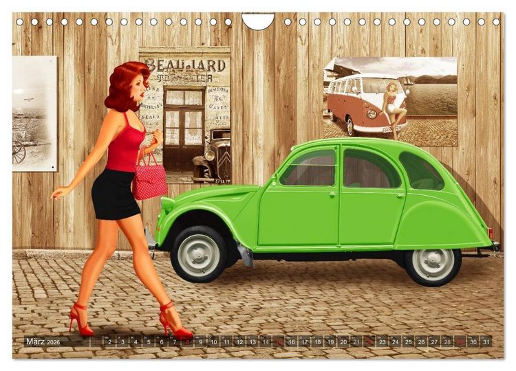Produktbild: Oldtimer und Pin-Up Girls by Mausopardia (Wandkalender 2026 DIN A4 quer), CALVENDO Monatskalender