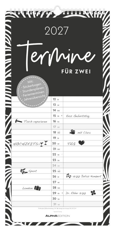 Produktbild: Termine f&uuml;r 2 Black and White 2027