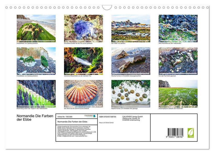 Produktbild: Normandie Die Farben der Ebbe (Wandkalender 2026 DIN A3 quer), CALVENDO Monatskalender