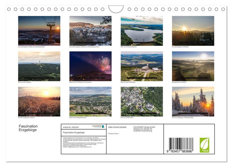 Produktbild: Faszination Erzgebirge (Wandkalender 2026 DIN A4 quer), CALVENDO Monatskalender