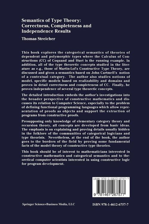 Produktbild: Semantics of Type Theory