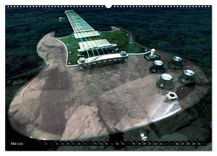 Produktbild: Mystische Gitarren (Wandkalender 2026 DIN A2 quer), CALVENDO Monatskalender