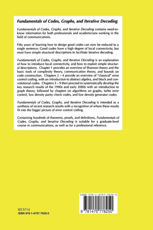 Produktbild: Fundamentals of Codes, Graphs, and Iterative Decoding