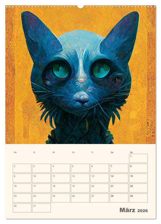 Produktbild: Die 7 Leben einer Katze (hochwertiger Premium Wandkalender 2026 DIN A2 hoch), Kunstdruck in Hochglanz