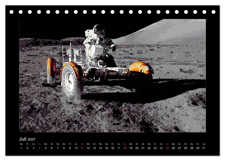 Produktbild: Landing On The Moon Like A Cartoon (Tischkalender 2027 DIN A5 quer), CALVENDO Monatskalender