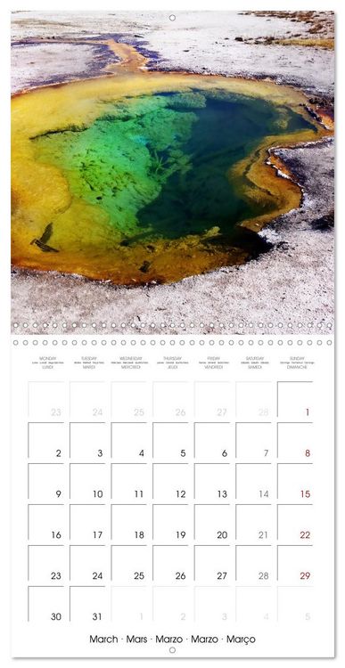 Produktbild: Yellowstone, Hot springs and geysers (Wall Calendar 2026 12 &times; 12 Inch) CALVENDO 12 Month Wall Calendar