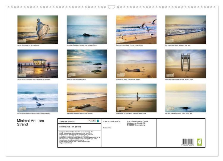 Produktbild: Minimal-Art - am Strand (Wandkalender 2027 DIN A2 quer), CALVENDO Monatskalender