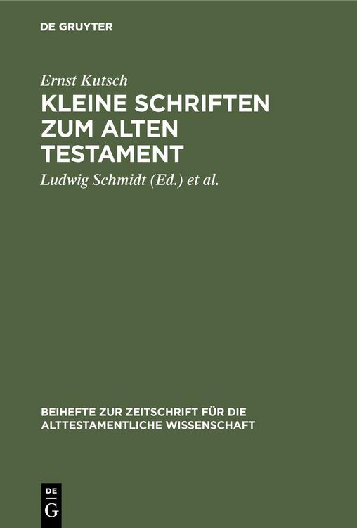 Produktbild: Kleine Schriften zum Alten Testament
