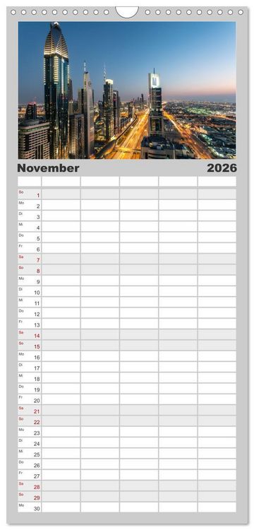 Produktbild: Familienplaner 2026 - Weltst&auml;dte - Iconic world cities mit 5 Spalten (Wandkalender, 21 x 45 cm) CALVENDO