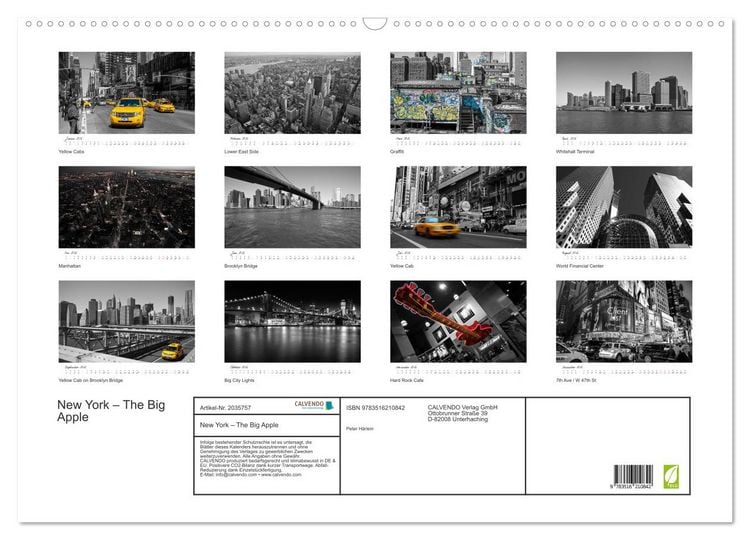 Produktbild: New York &ndash; The Big Apple (Wandkalender 2026 DIN A2 quer), CALVENDO Monatskalender