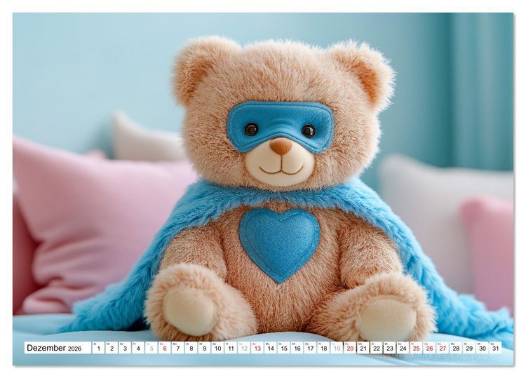 Produktbild: Teddy Babykalender - Jeden Monat zum Knuddeln s&uuml;&szlig; (Tischkalender 2026 DIN A5 quer), CALVENDO Monatskalender