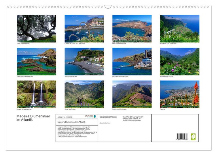 Produktbild: Madeira Blumeninsel im Atlantik (Wandkalender 2026 DIN A2 quer), CALVENDO Monatskalender