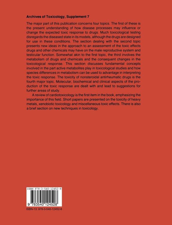 Produktbild: Disease, Metabolism and Reproduction in the Toxic Response to Drugs and Other Chemicals