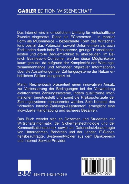 Produktbild: Individuelle Risikohandhabung elektronischer Zahlungssysteme