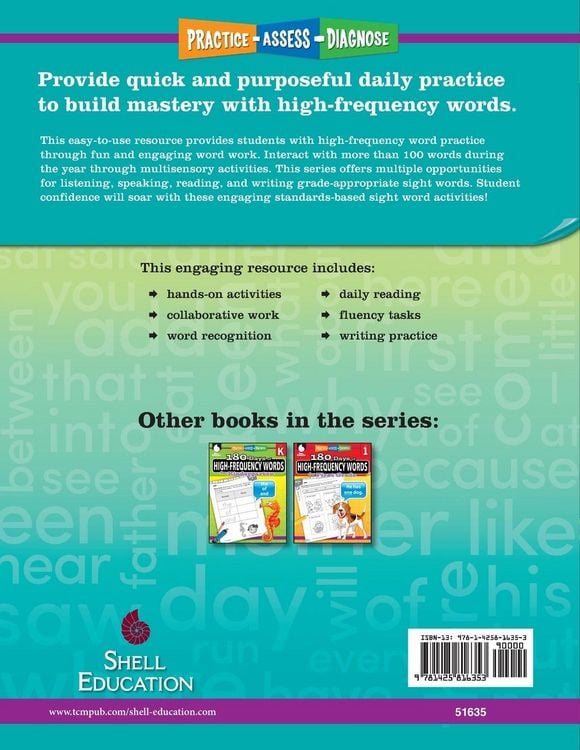 Produktbild: 180 Days of High-Frequency Words for Second Grade