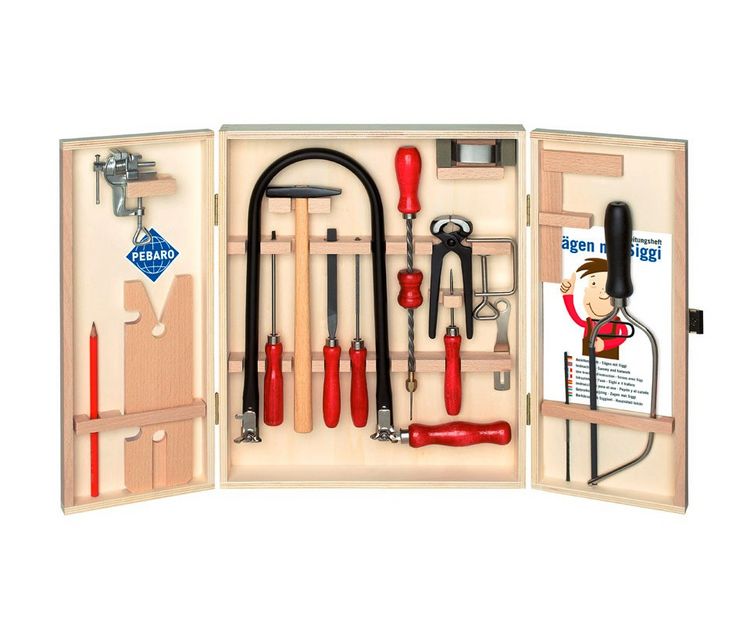 Produktbild: PEBARO 401S - &Ouml;ko-Laubs&auml;geschrank mit Stahl- und Holzwerkzeugen, 24 Teile
