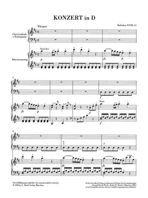 Produktbild: Joseph Haydn - Klavierkonzert (Cembalo) D-dur Hob. XVIII:11