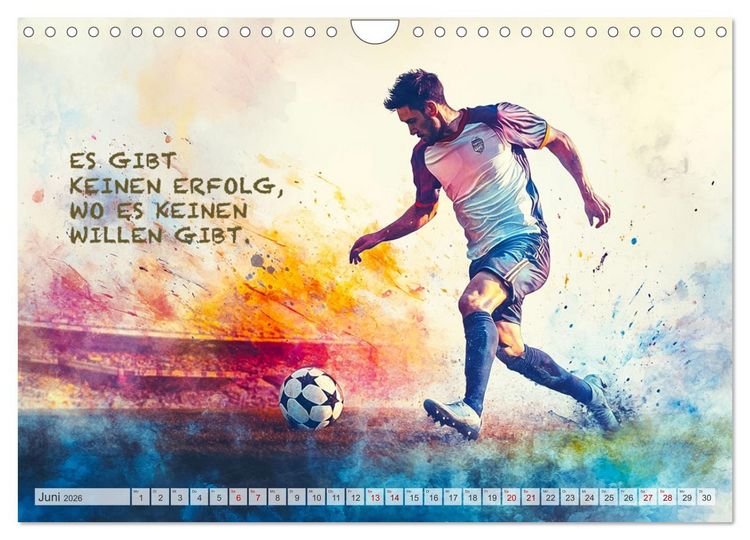 Produktbild: Fu&szlig;ball und Motivation (Wandkalender 2026 DIN A4 quer), CALVENDO Monatskalender