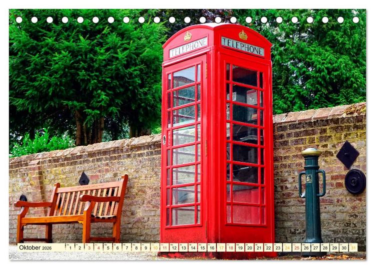 Produktbild: Die bekannteste Telefonzelle der Welt - Telephone Booth (Tischkalender 2026 DIN A5 quer), CALVENDO Monatskalender