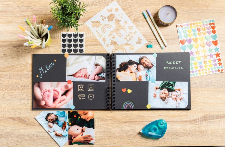 Produktbild: Set Scrapbooking, Album 32x22cm, Kraft, Scrap' Addict