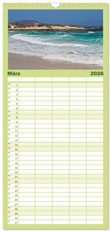 Produktbild: Familienplaner 2026 - Fuerteventura, Insel der Stille mit 5 Spalten (Wandkalender, 21 x 45 cm) CALVENDO