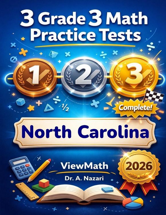 Produktbild: 3 North Carolina NC EOG Grade 3 Math Practice Tests