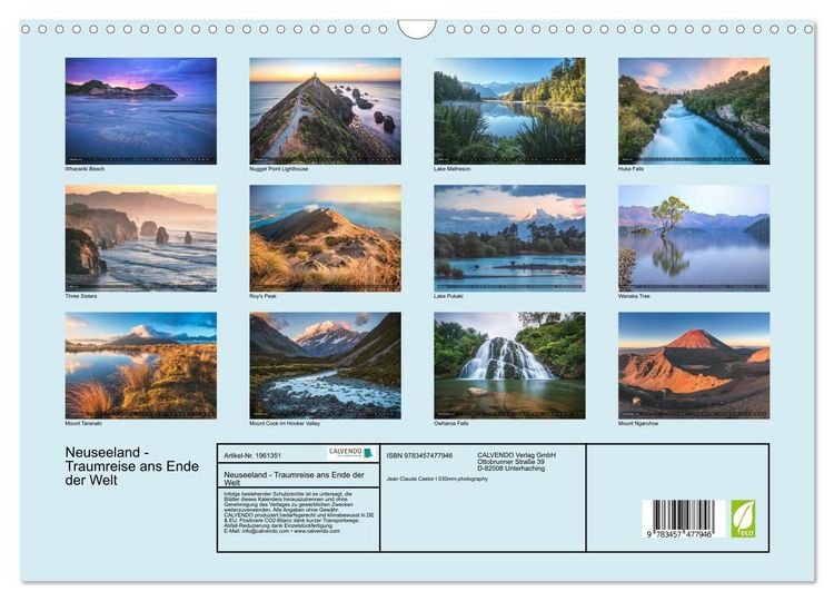 Produktbild: Neuseeland - Traumreise ans Ende der Welt (Wandkalender 2026 DIN A3 quer), CALVENDO Monatskalender